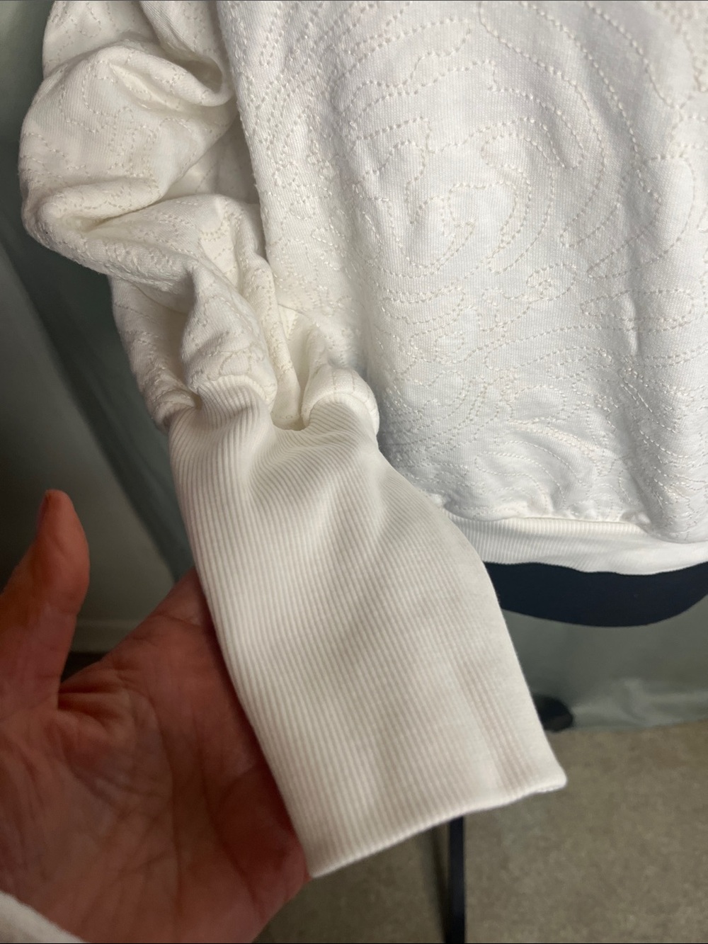 Cleobella White Textured Puff-Sleeve Pullover - Picture 4 of 9